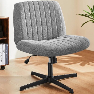 Armless Office Chair With Height Adjustable,Criss Cross Chair With Wide Seat,Adjustable Computer Task Chairs,Swivel Office Chair No Wheels-Cuddlewood