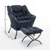 PAGED Accent Chair with Ottoman, Comfortable Living Room Chairs, Upholstered Lounge Chair with Metal Frame for Office - 2 of 4