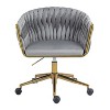 CAVINAS Adjustable Height Office Chair,Desk Vanity Chairs with Universal Wheels for Bedroom,Living room - 2 of 4