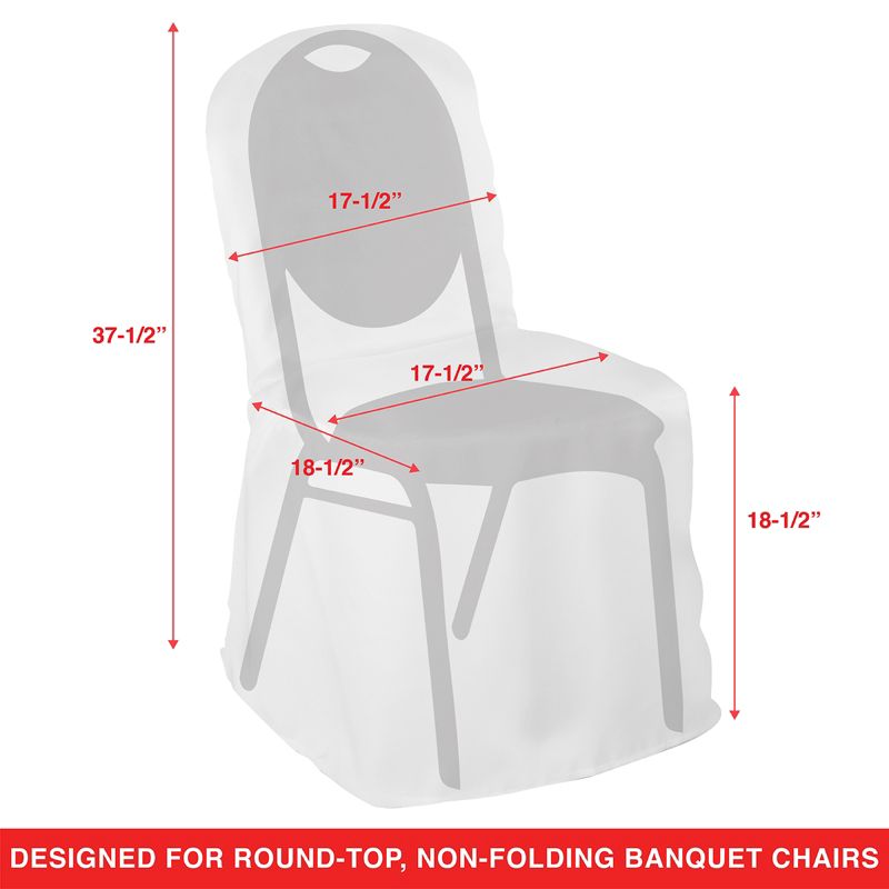 Lann's Linens 100 pcs Polyester Banquet Chair Covers for Wedding/Party - Cloth Fabric Slipcovers, 2 of 5