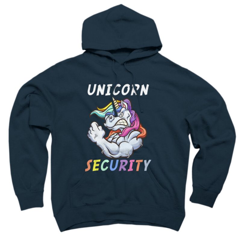 Adult Design By Humans Halloween Dad Mom Daughter Adult Costume - Unicorn Security By MINHMINH Pullover Hoodie, 1 of 4