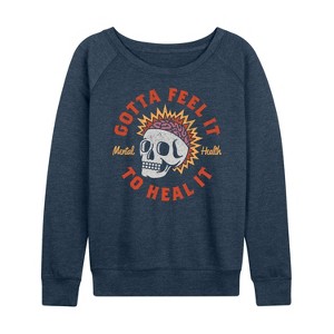 Women's - Instant Message - Feel It To Heal It Inspirational Lightweight French Terry Slouchy - 1 of 4