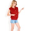 Anna-Kaci Women's Sleeveless Knit Cardigan Vest with Button Front and Pocket Detail - 3 of 4