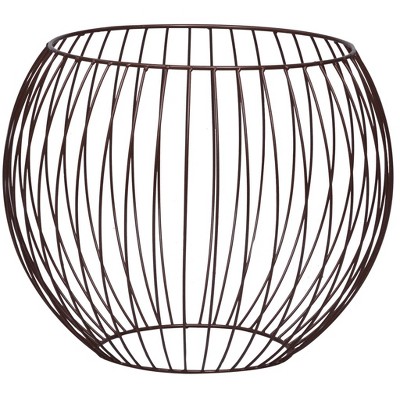 Elegant Gold and White Round Metal Coffee Table with Storage