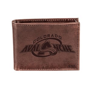 Evergreen NHL Colorado Avalanche Brown Leather Bifold Wallet Officially Licensed with Gift Box - 1 of 1