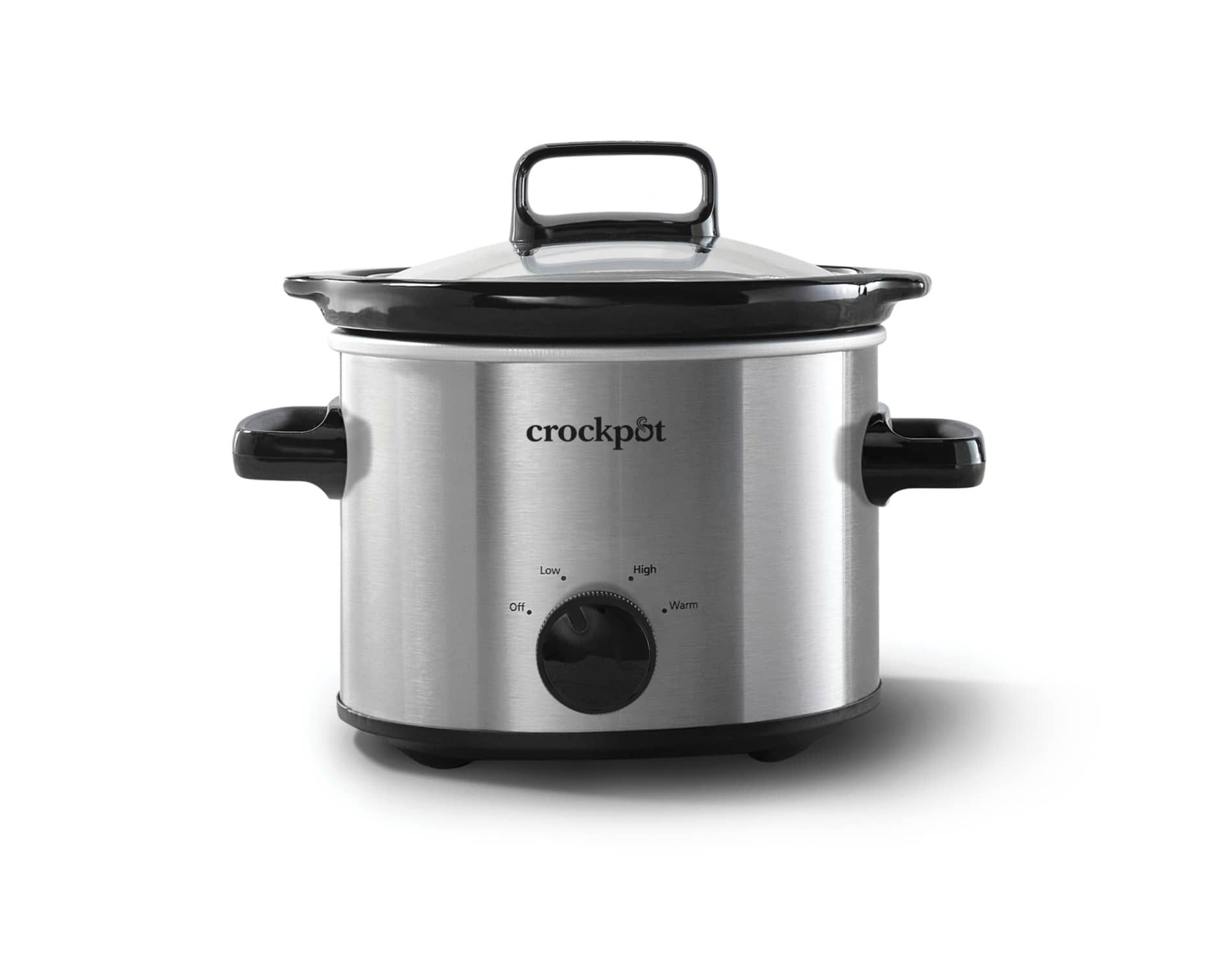 Crock-Pot 2qt Manual Slow Cooker - Stainless Steel: 3 Settings, Reheat & Warmer, Stay-Cool Handles, Dishwasher-Safe Parts
