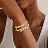 2PCS Gold Bracelets for Women Friendship & Love Theme Crystal Bangle Set Stainless Steel Non Tarnish Jewelry - 2 of 4