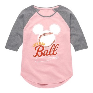 Girls' - Disney - Let's Play Ball Shirt Tail Raglan Graphic T-shirt - 1 of 4
