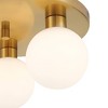 Possini Euro Design Katalin 12 1/4" Modern Semi Flush-Mount Ceiling Light Fixture Kitchen Foyer Hallway Round 3-Light LED Gold Finish White Glass - 3 of 4