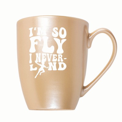 Elanze Designs I'm So Fly I Neverland 10 ounce New Bone China Coffee Tea Cup Mug, Pearlescent Sand