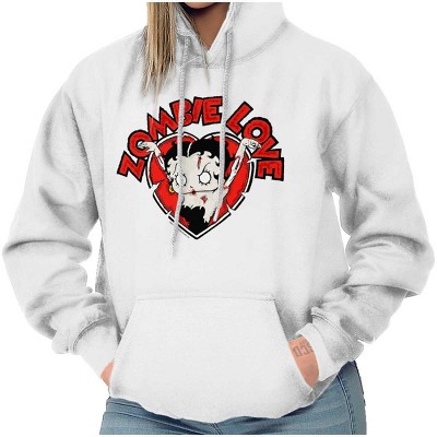 Betty Boop Zombie Love Heart Hoodie Sweatshirt Women Brisco Brands