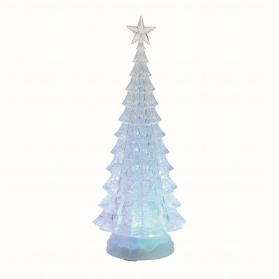 Transpac Artificial Multicolor Christmas Light Up Water Globe Tree