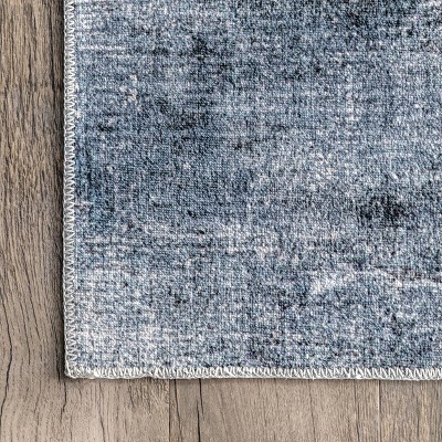 Abstract Blue Bliss 4' x 6' Synthetic Easy-Care Area Rug