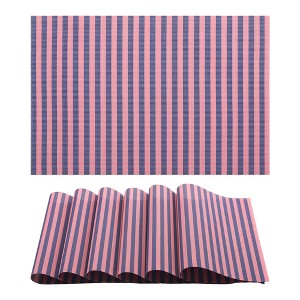 REGALWOVEN Placemats Set of 6 Woven Placemats for Dining Table Decor Indoor Washable Kitchen Table Mat Wipe Clean - 1 of 4