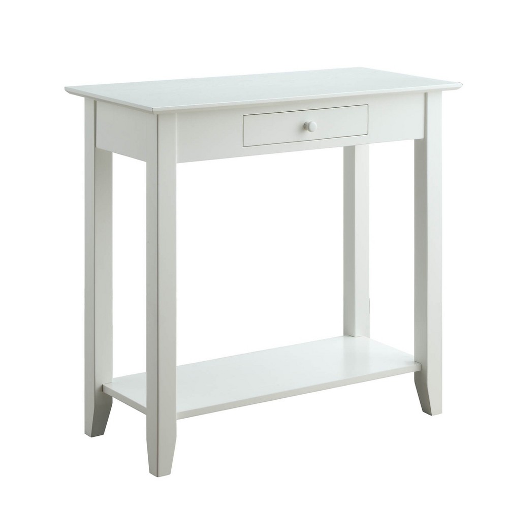 Photos - Coffee Table American Heritage Hall Table with Drawer Shelf White - Breighton Home