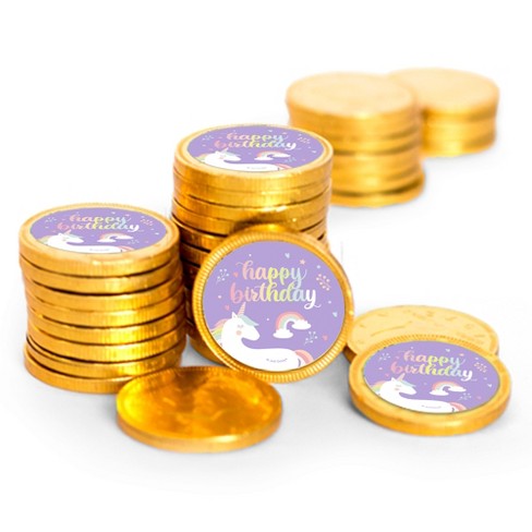 84 Pcs Unicorn Kid s Birthday Candy Party Favors Chocolate Coins