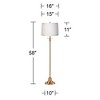 360 Lighting Dyna 58" Antique Brass White Ribbon Shade Floor Lamp - 4 of 4