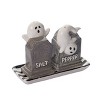 Dolomite Haunted Tombstone Salt and Pepper Shaker with Plate Set of 3 - 2 of 4