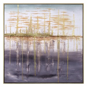 Yosemite Home Decor City by The Bay Art, Yellow, Gold, Silver, Grey, 2 x 36 x 36 - 1 of 4