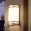 C Cattleya 1-Light Brushed Nickel Aluminum 15-Watt LED Radar Sensor Outdoor Wall Light with Acrylic Shade - 2 of 4