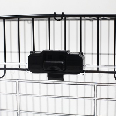 Black 2-Level Small Animal Cage with Wheels and Removable Tray