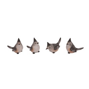 Transpac Medium Resin Titmouse Bird Set of 4 Spring Home Decorations - 1 of 1