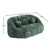 64" Chenille Bean Bag Sofa with High Back and Wide Seat, Memory Foam Filled Reclining 2 Seater Couch for Living Room-Baofuwish - 4 of 4