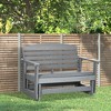 Outsunny 2-Person Outdoor Glider Bench Patio Double Swing Rocking Chair Loveseat w/ Slatted HDPE Frame for Backyard Garden Porch - 2 of 4
