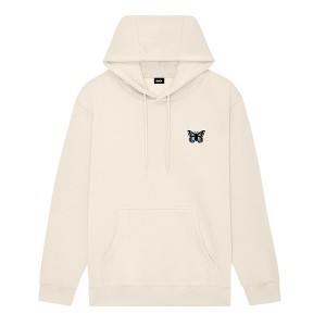 Dalix Butterfly Embroidery Relaxed Hoodie Soft Fleece Sweatshirt Drawcord Fit Lounge Womens - 1 of 4