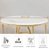 Resenkos Bedside Table, Bed Side Table,Nightstand, Round End Table, Modern Sofa Side Table with Faux Marble Top White & Gold - 2 of 4