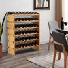 Modular Wine Rack, Bamboo Wood Wine Storage Rack, Floor Freestanding Wines Holder Display Shelf - 3 of 4