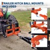 3 Point Trailer Hitch for Tractor with 2" Receiver and Towing Ball Hitch for Category 1 Tractors, Suitcase Weight Brackets, 10,000Lb Capacity - 4 of 4