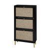 Okak Rattan Shoe Cabinet, Freestanding Shoe Organizer with 3 Flip Drawers, Shoe Storage Cabinet for Entryway, Living Room, Hallway - 3 of 4