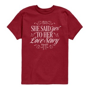 Boys' - Instant Message - Yes To Her Love Story Short Sleeve Graphic T-Shirt - 1 of 4