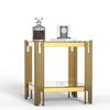 CENGHU Modern Coffee Table, Center Table with Storage Shelf, Tea Table with Mirror Finished Stainless Steel Frame, Side Table for Dining Room, Bedroom - 4 of 4