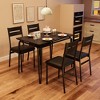 5 Pieces Metal Frame Square Dining Table Set with 4 Chairs for Home, Office, Restaurant, Easy Clean - 2 of 4