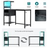 GDFStudio Corina Modern Reversible Computer Desk with 1 Drawer, LED Lights, Power Outlet and Storage Shelves - 4 of 4