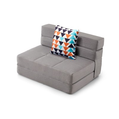 ARTPLAN Fold Sofa Bed-Sleeper Single with Pillow,Futon Sleeper Chair Guest Bed with Washable Linen Cover, Foldable Mattress for Living Room, Apartment