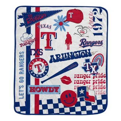 MLB Texas Rangers Native Fan Royal Plush Blanket