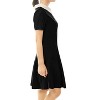 Allegra K Women's Contrast Doll Collar Short Sleeves Mini Flare Dress - 3 of 4
