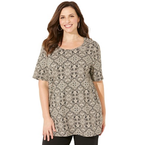 Catherines Women's Plus Size Petite Suprema Ultra-Soft Scoopneck Tee - image 1 of 4