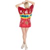 LA LEELA Women's Plus Size Vacation Mini Beachwear Swim Suit Dress Summer Holiday Beach Dress Bathing Suit Cover-Up for Women 3X-4X Red, Tree - 2 of 4