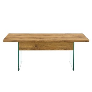 Lirago Multifunctional Lift Top Coffee Table-Natural Marble Pattern with Tempered Glass Legs, Modern Design for Living Room & Office - 1 of 4