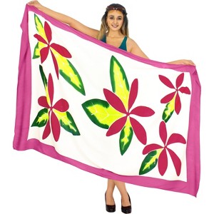 LA LEELA Women's Bikini Beach Wrap Swimwear Swim Cover Up Skirt Bathing suit Summer Wraps Beachwear Sarong Coverups Swimsuits for Women One Size Ruby, - 1 of 4