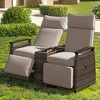 YOOCOZZ Outdoor Recliner Loveseat - Adjustable Wicker Chair with Storage Table - 2 of 4