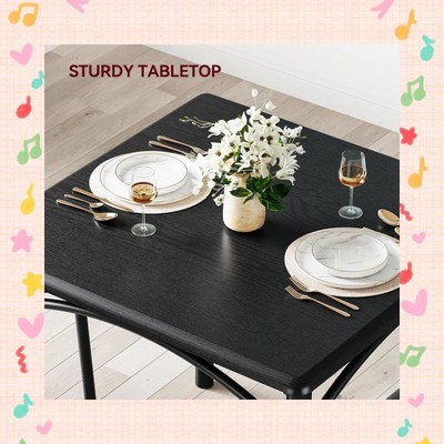 Garvee Kitchen Table and Chairs Set – Cozy Dining Table for 2 with 2 Upholstered Chairs, Sturdy Construction, and Space-Saving Design