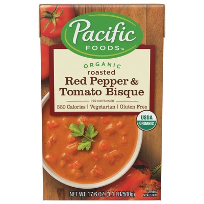 Pacific Foods Organic Gluten Free Vegetarian Roasted Red Pepper & Tomato Bisque - 17.6oz