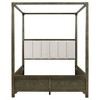 Queen Size Canopy Bed with Upholstered Headboard for Bedroom - 4 of 4