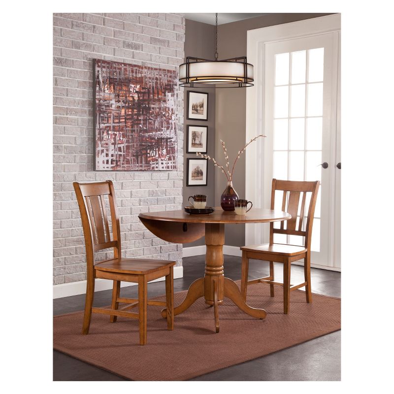 42" Dual Drop Leaf Dining Table with 2 San Remo Splat Back Chairs - International Concepts, 5 of 6