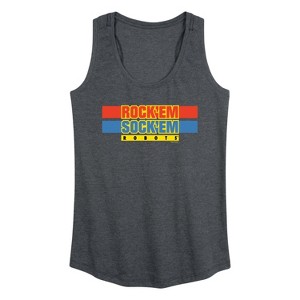 Women's - Rock 'Em Sock 'Em Robots - Rock 'Em Sock 'Em Logo Graphic Racerback Tank - 1 of 4